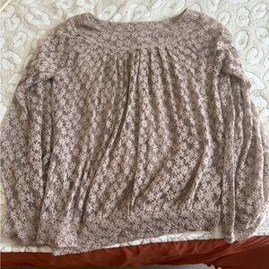 Lace Patterned Long Sleeve Top